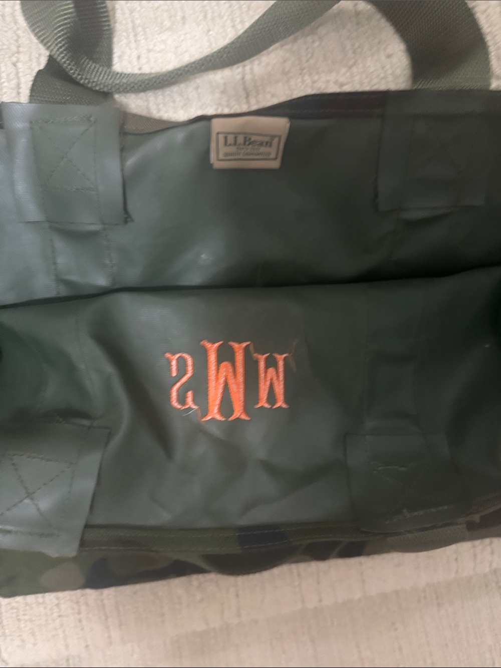 Monogrammed Camo Weekender Tote - Green - Picture 2 of 2